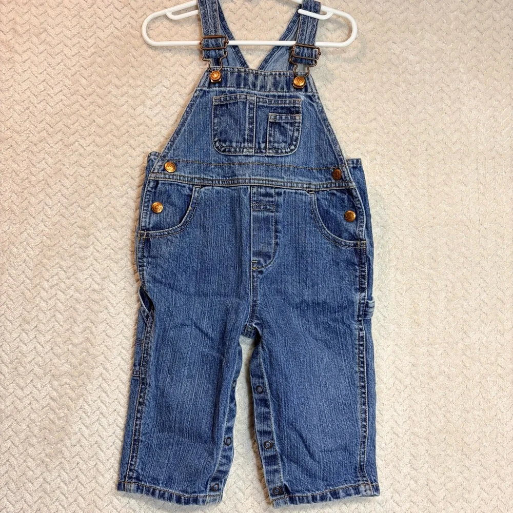 Vintage Y2K Baby Gap 12-18 months Classic‎ Blue Denim Carpenter Jean Overalls